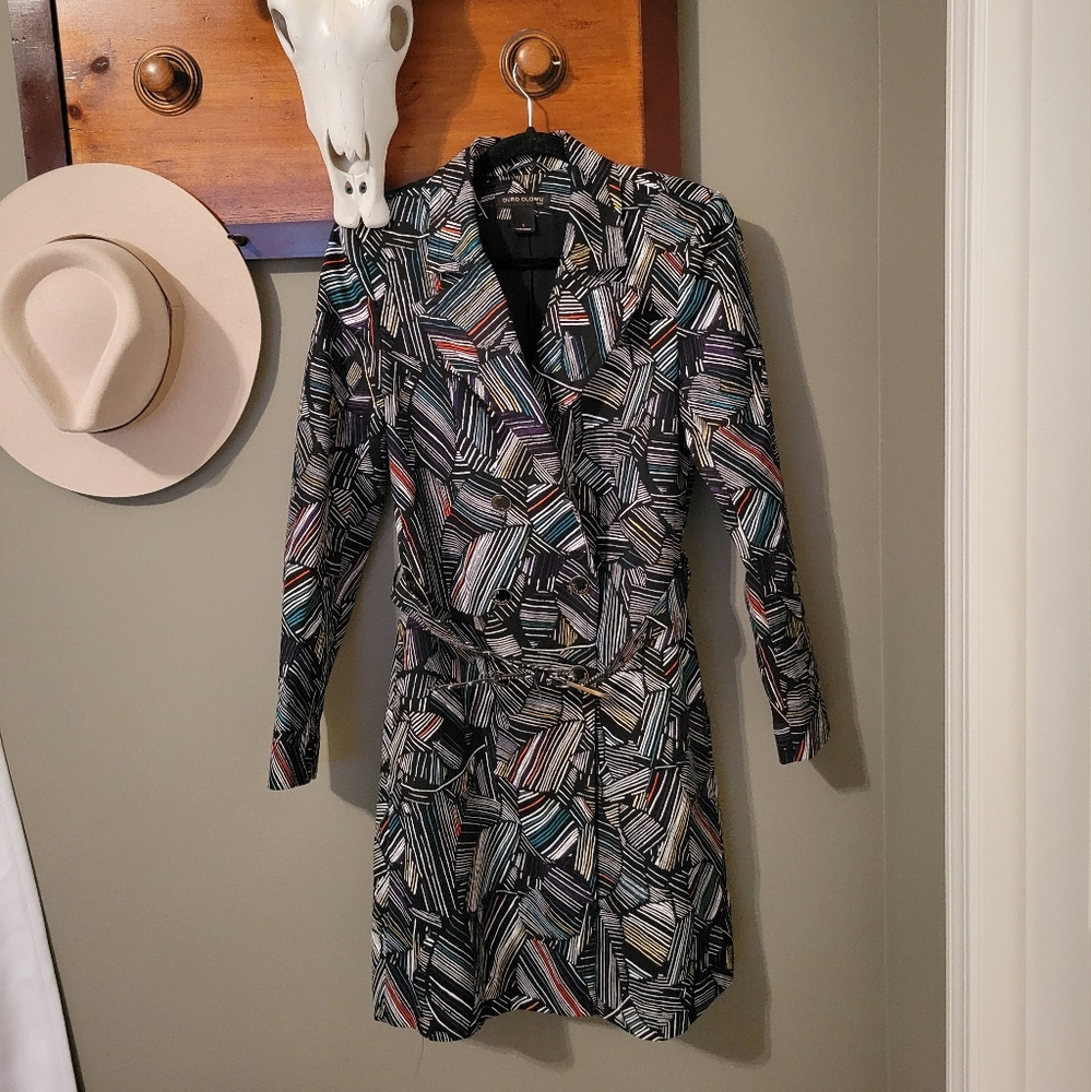 Duro Olowu Artsy Trendy Trench Coat Size Small - Picture 2 of 15
